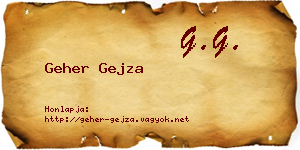 Geher Gejza névjegykártya