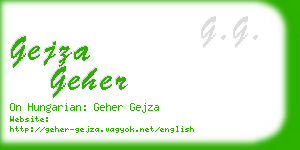 gejza geher business card
